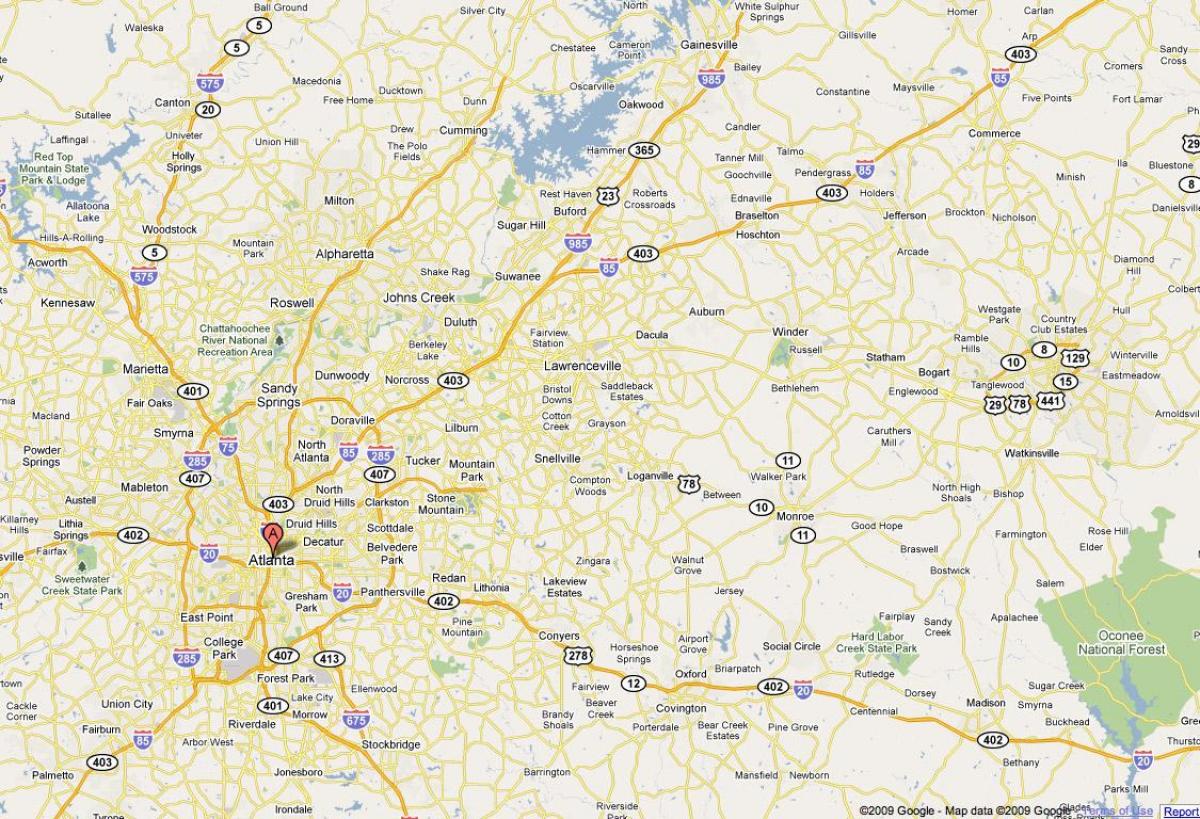 mapa ng Atlanta ga