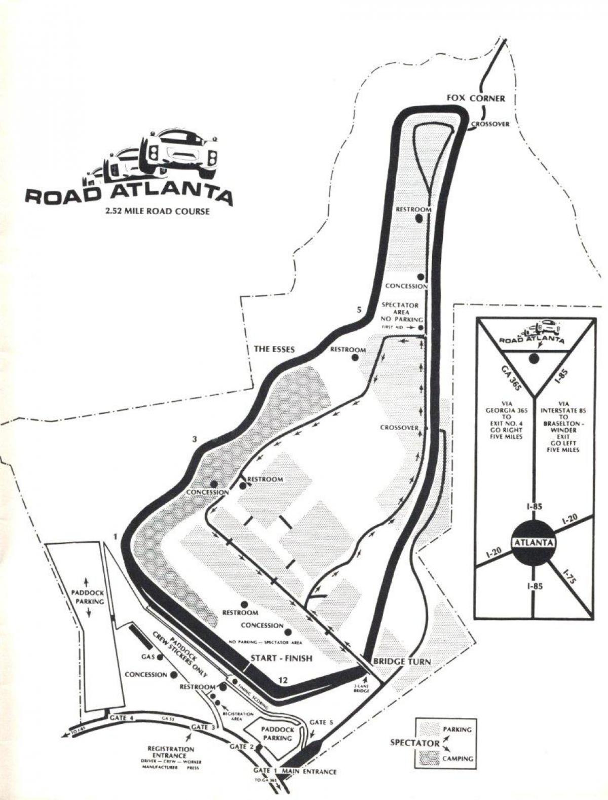 mapa ng kalsada Atlanta track