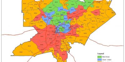 Zip code mapa ng Atlanta
