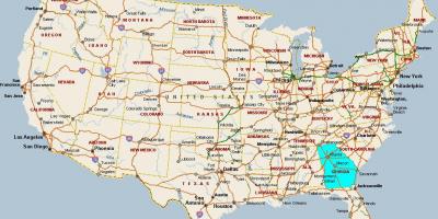Mapa ng Georgia USA