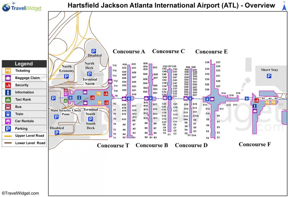 mapa ng Hartsfield Jackson Atlanta International Airport