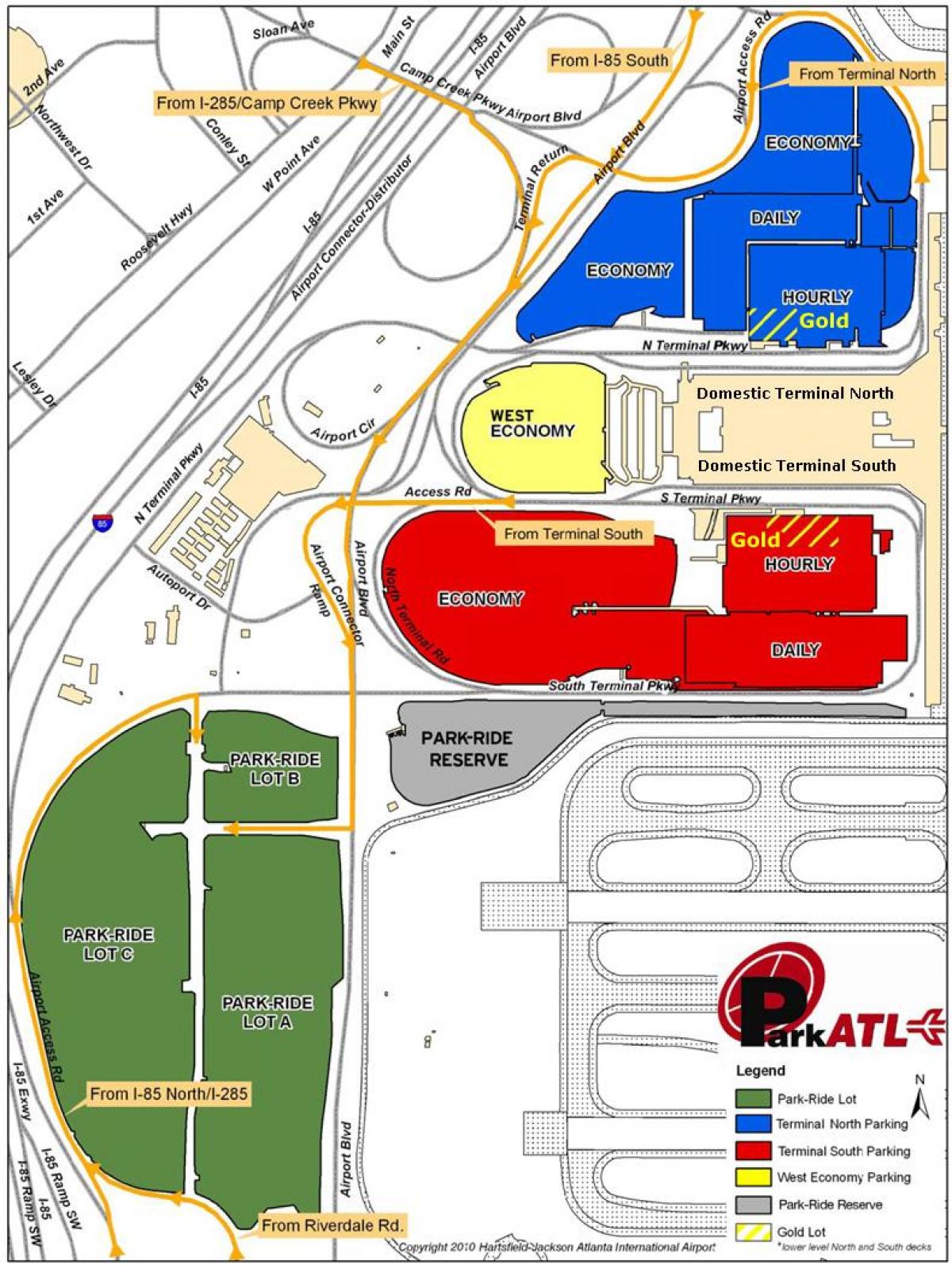 Atlanta Hartsfield airport paradahan mapa