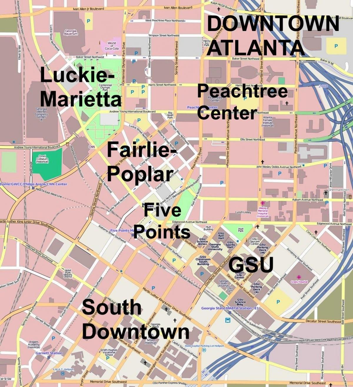 mapa ng bayan ng Atlanta