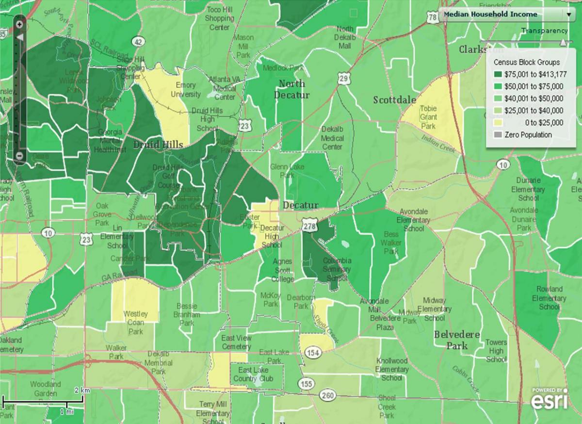 demographic na mga mapa ng Atlanta
