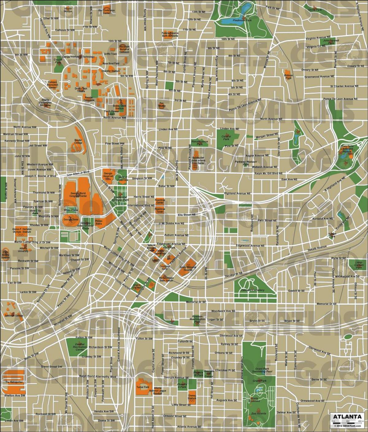 lungsod ng Atlanta mapa