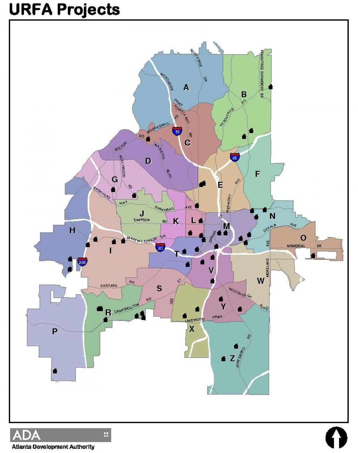 mapa ng Atlanta zone mapa