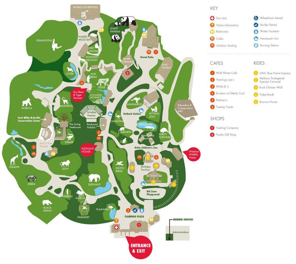 mapa ng zoo Atlanta