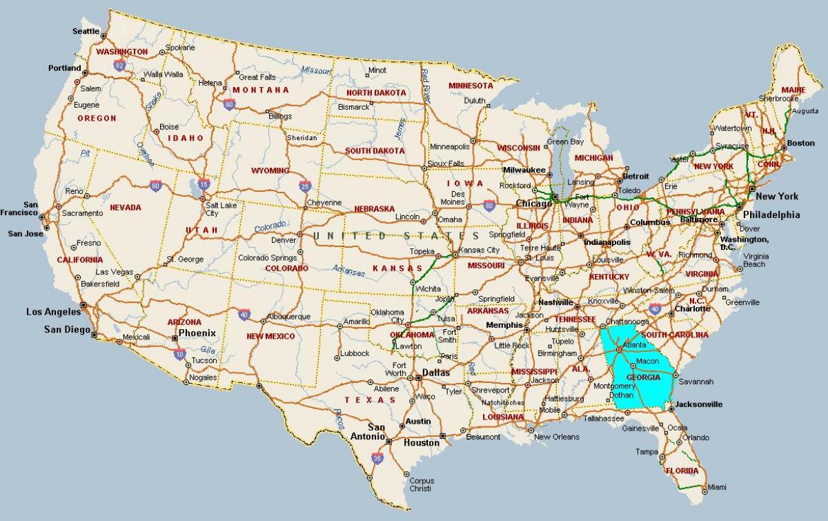mapa ng Georgia USA