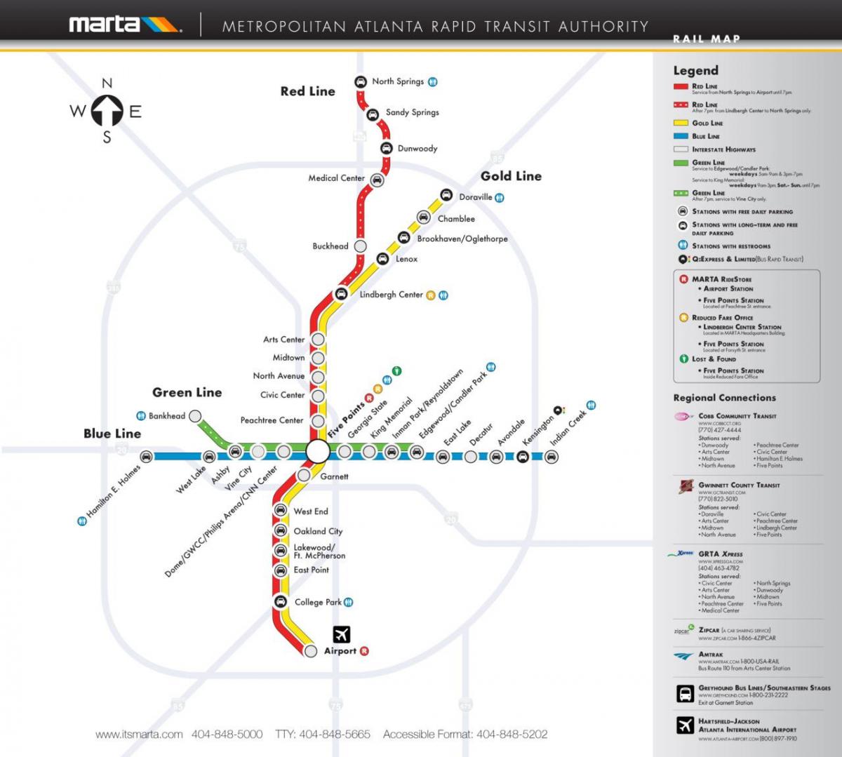 MARTA mapa ng subway