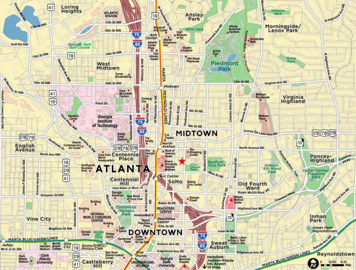 mapa ng midtown Atlanta