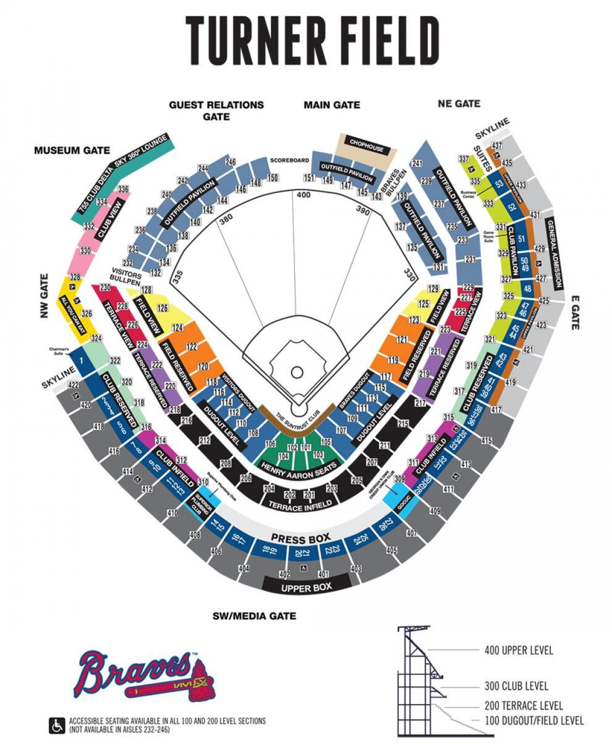 Braves stadium seating mapa